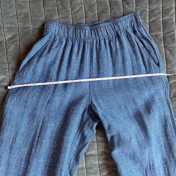 Sigrid Olson blue linen pull on wide leg pant size S - Picture 4 of 8
